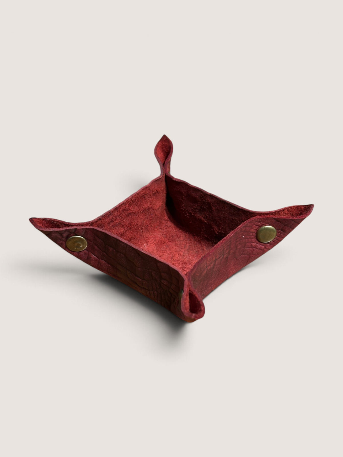 Leather jewelry tray - Red