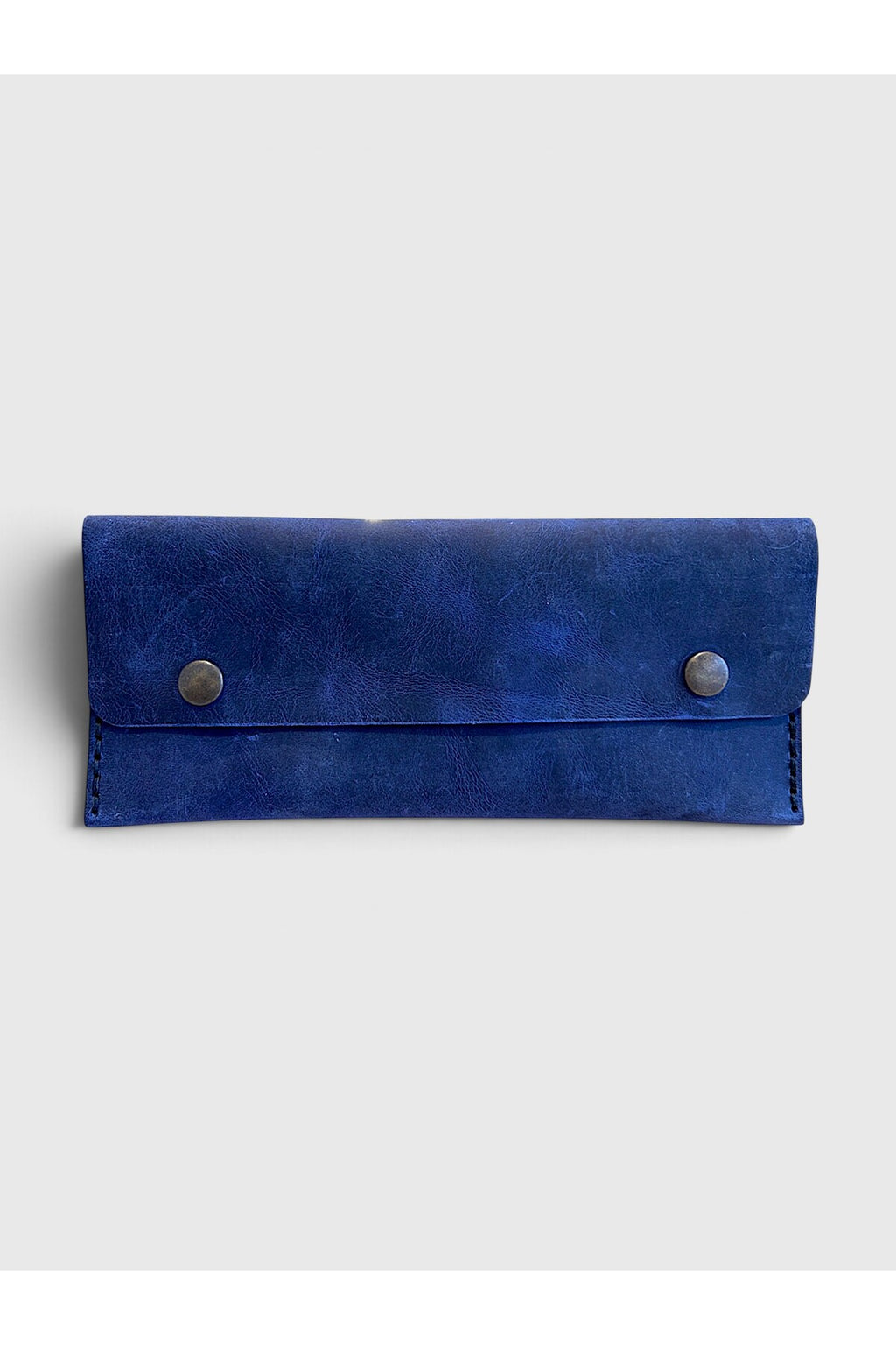 Handmade Leather Pencil Case - Cobalt Blue