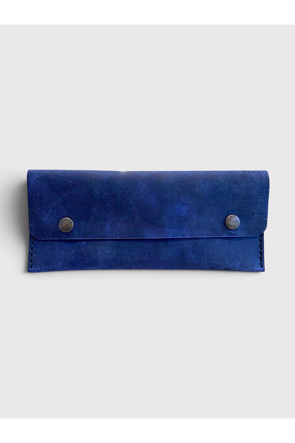 Handmade Leather Pencil Case - Cobalt Blue