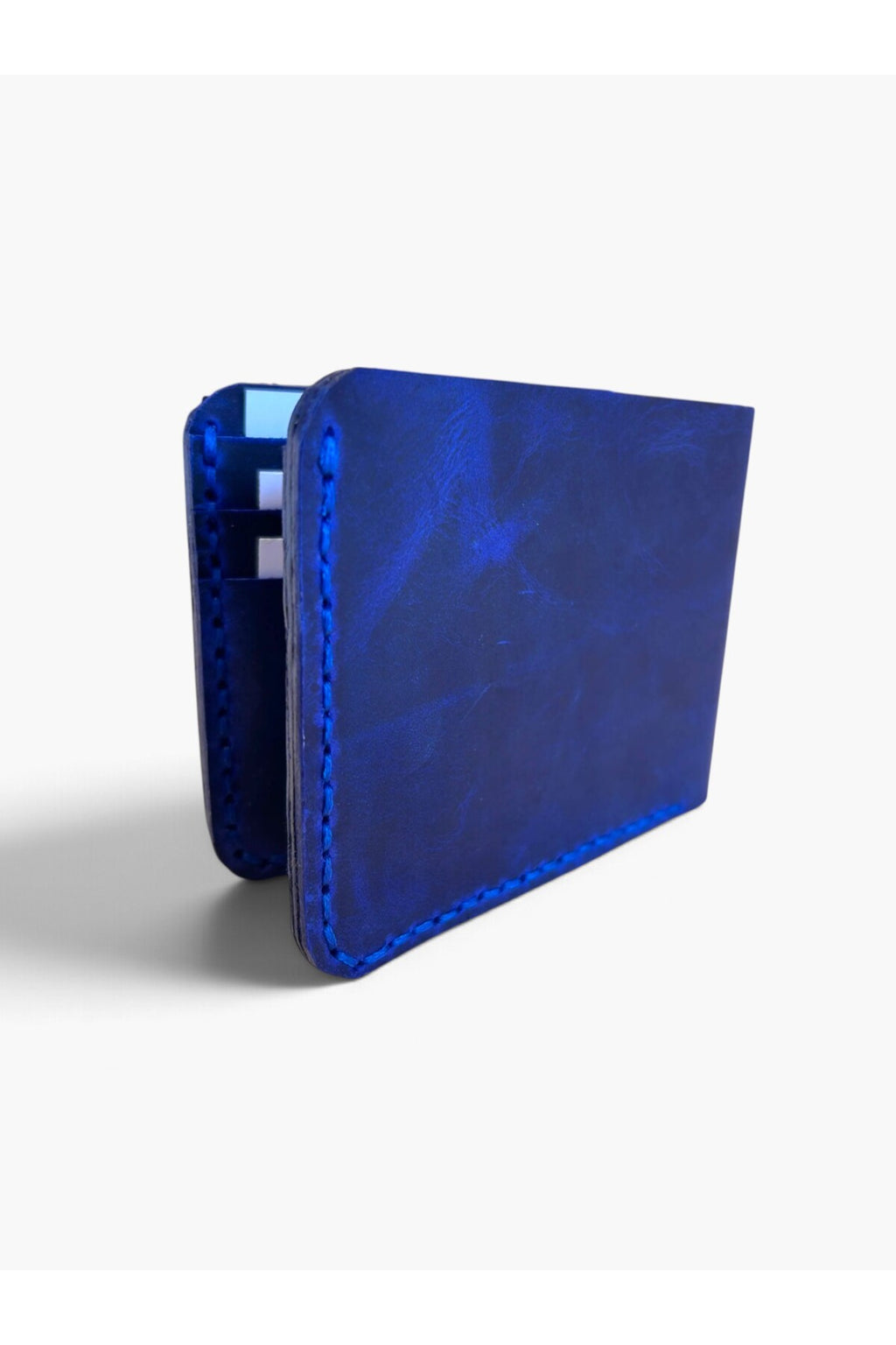Handmade Cobalt Blue Leather Wallet