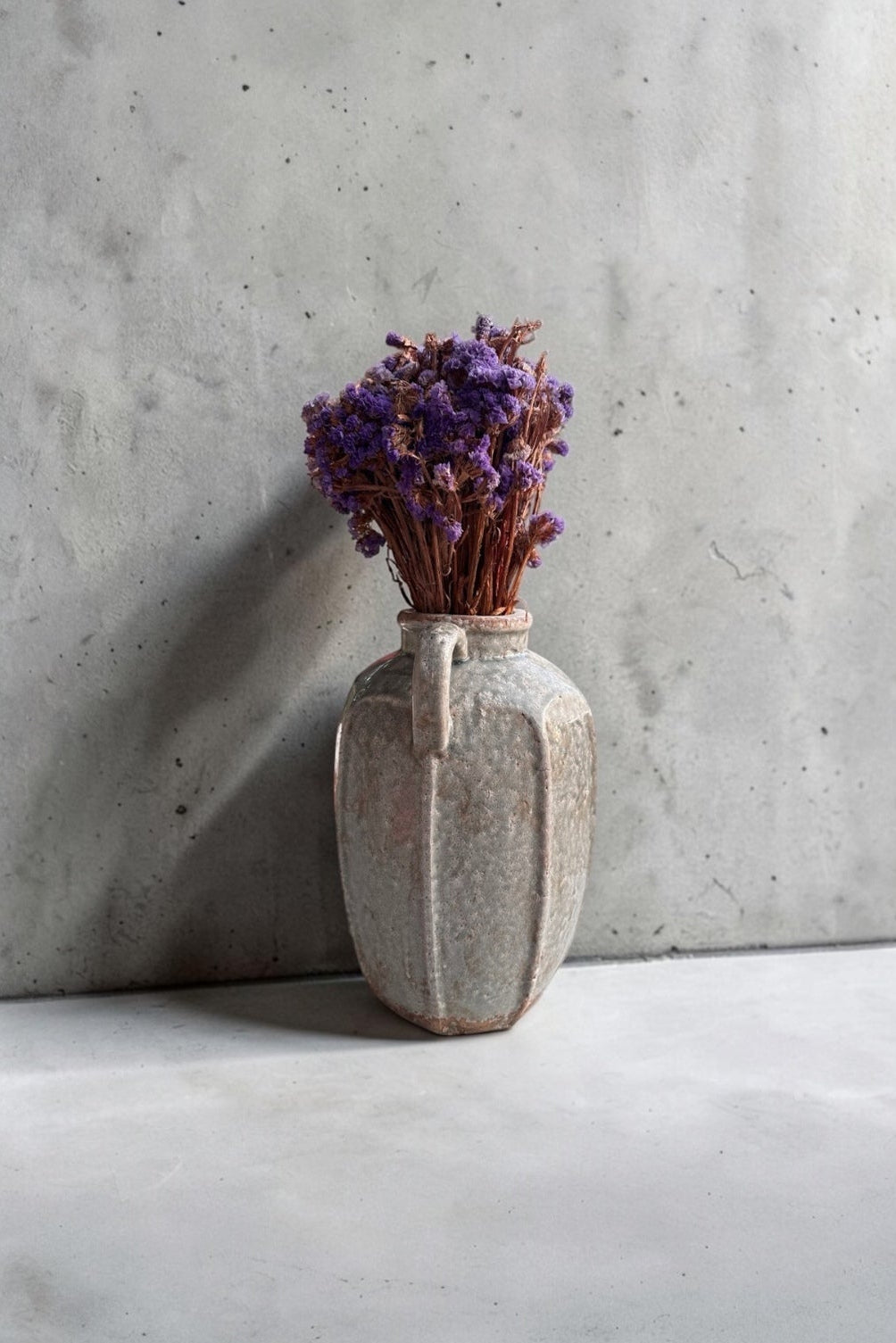 Handmade Two-Handled Ceramic Vase, Rustic Amphora Decorative Vase