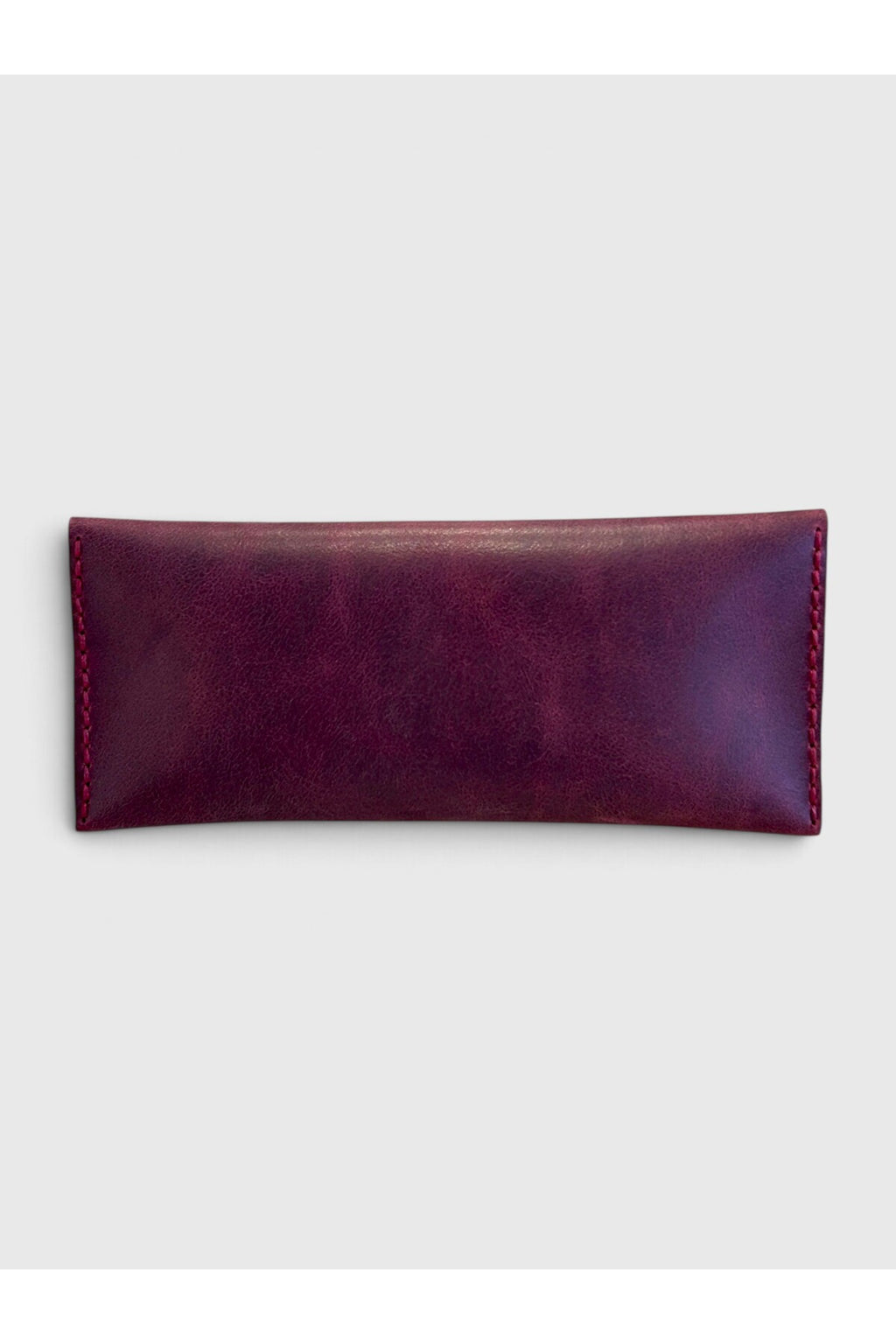 Handmade Leather Pencil Case - Burgundy