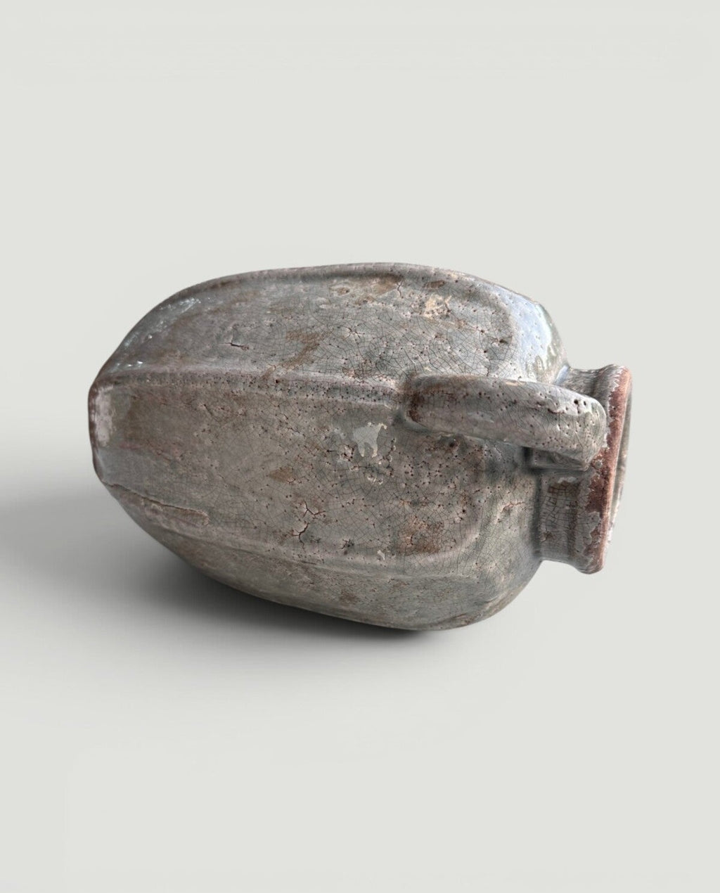 Handmade Two-Handled Ceramic Vase, Rustic Amphora Decorative Vase