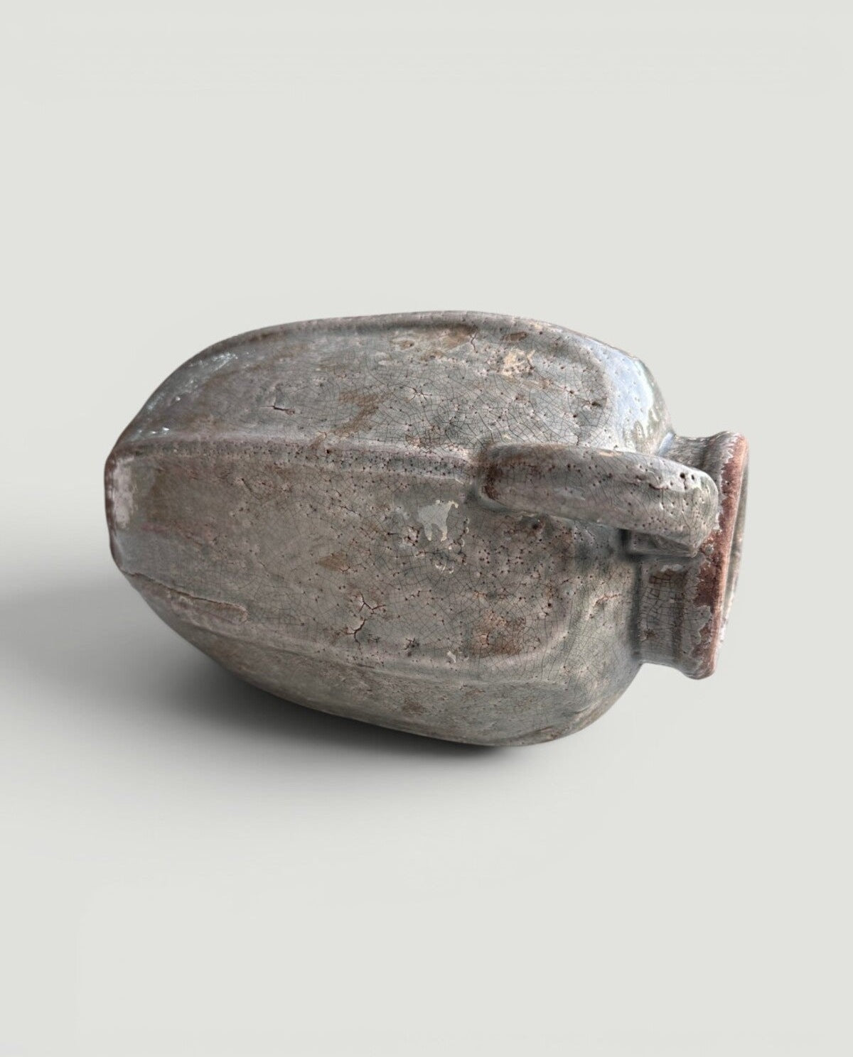 Handmade Two-Handled Ceramic Vase, Rustic Amphora Decorative Vase