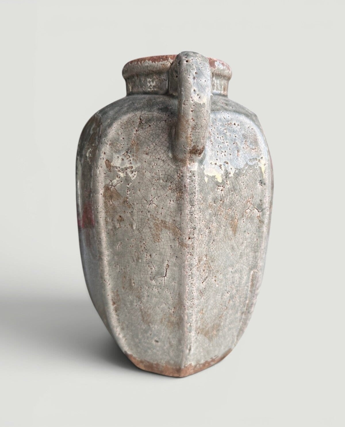 Handmade Two-Handled Ceramic Vase, Rustic Amphora Decorative Vase