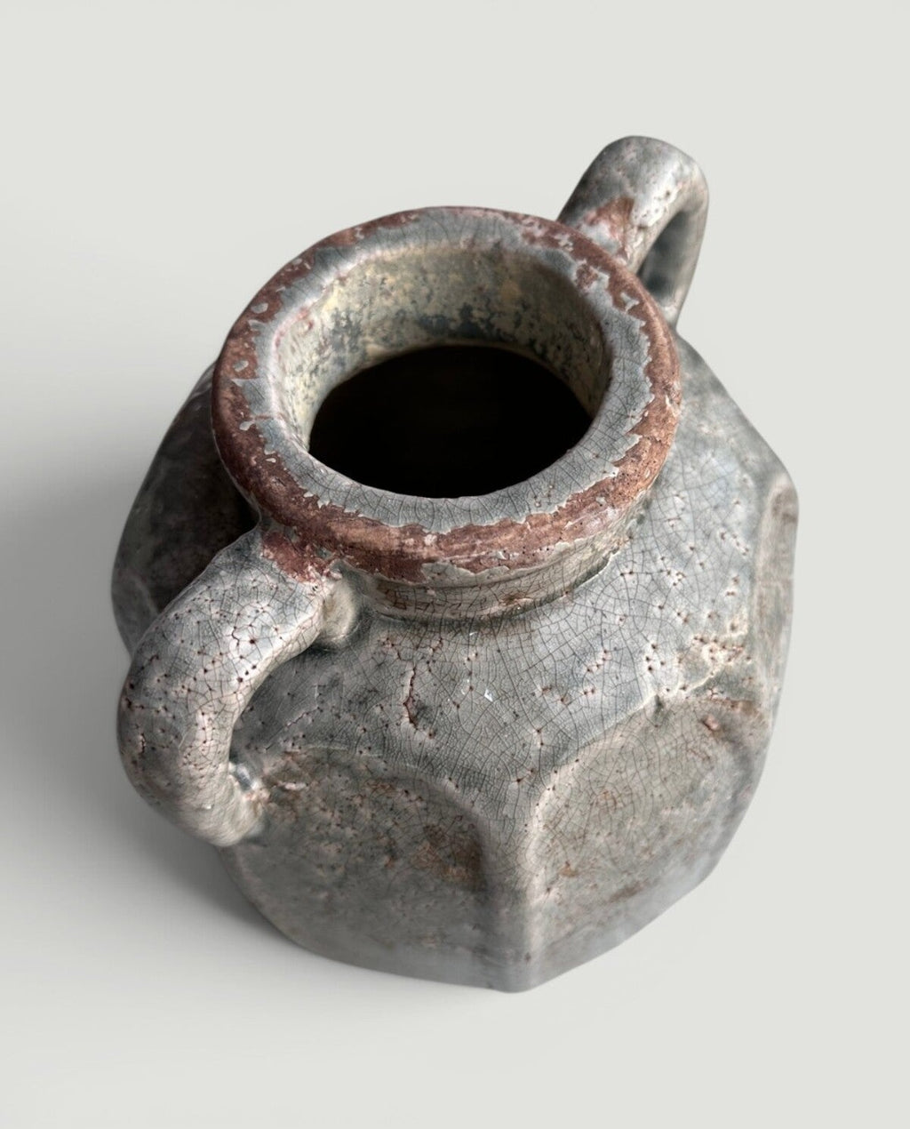 Handmade Two-Handled Ceramic Vase, Rustic Amphora Decorative Vase