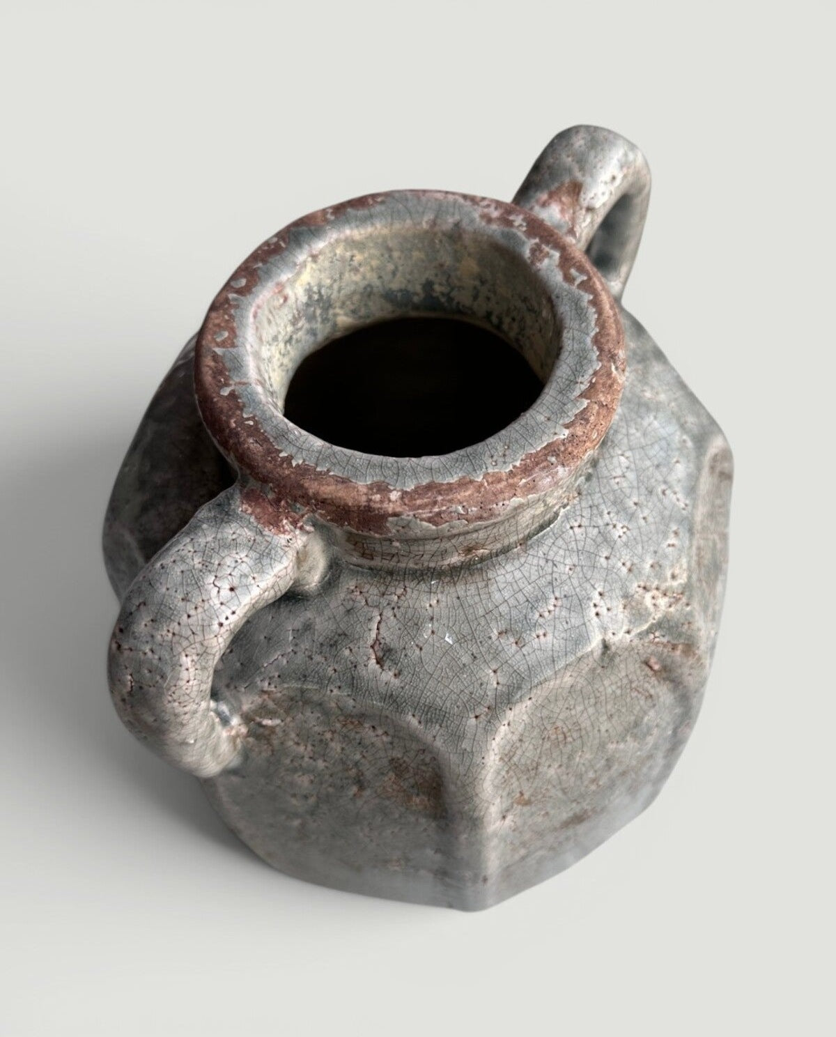 Handmade Two-Handled Ceramic Vase, Rustic Amphora Decorative Vase
