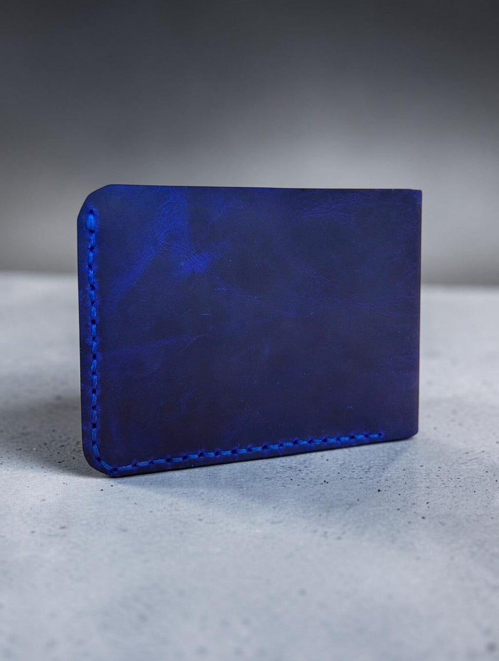 Handmade Cobalt Blue Leather Wallet