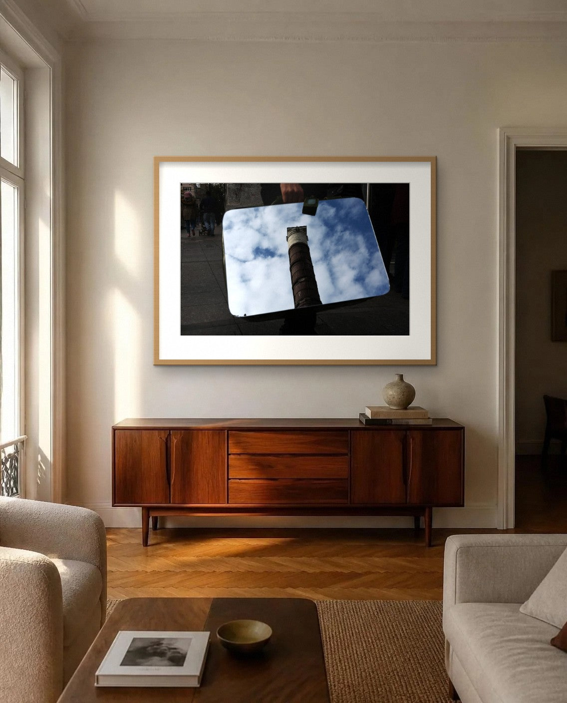 Çemberlitaş and the Clouds — framed fine art print shown in a room (illustration; ships unframed)