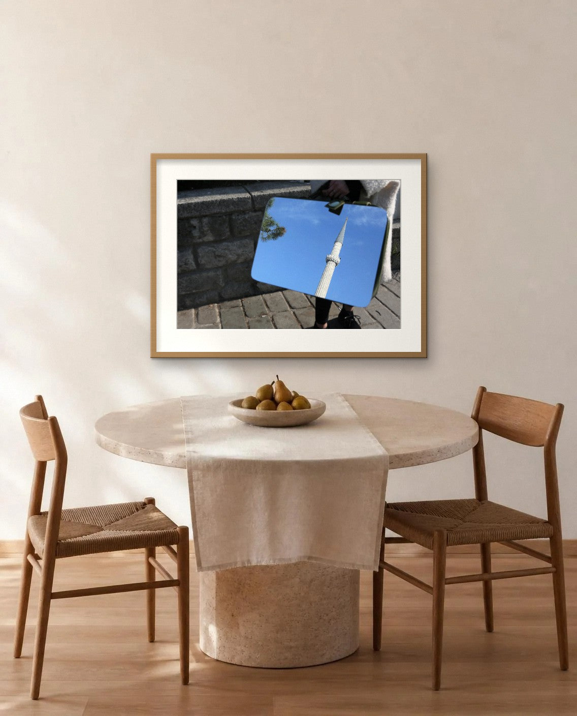 The Minaret — framed fine art print shown in a room (illustration; ships unframed)
