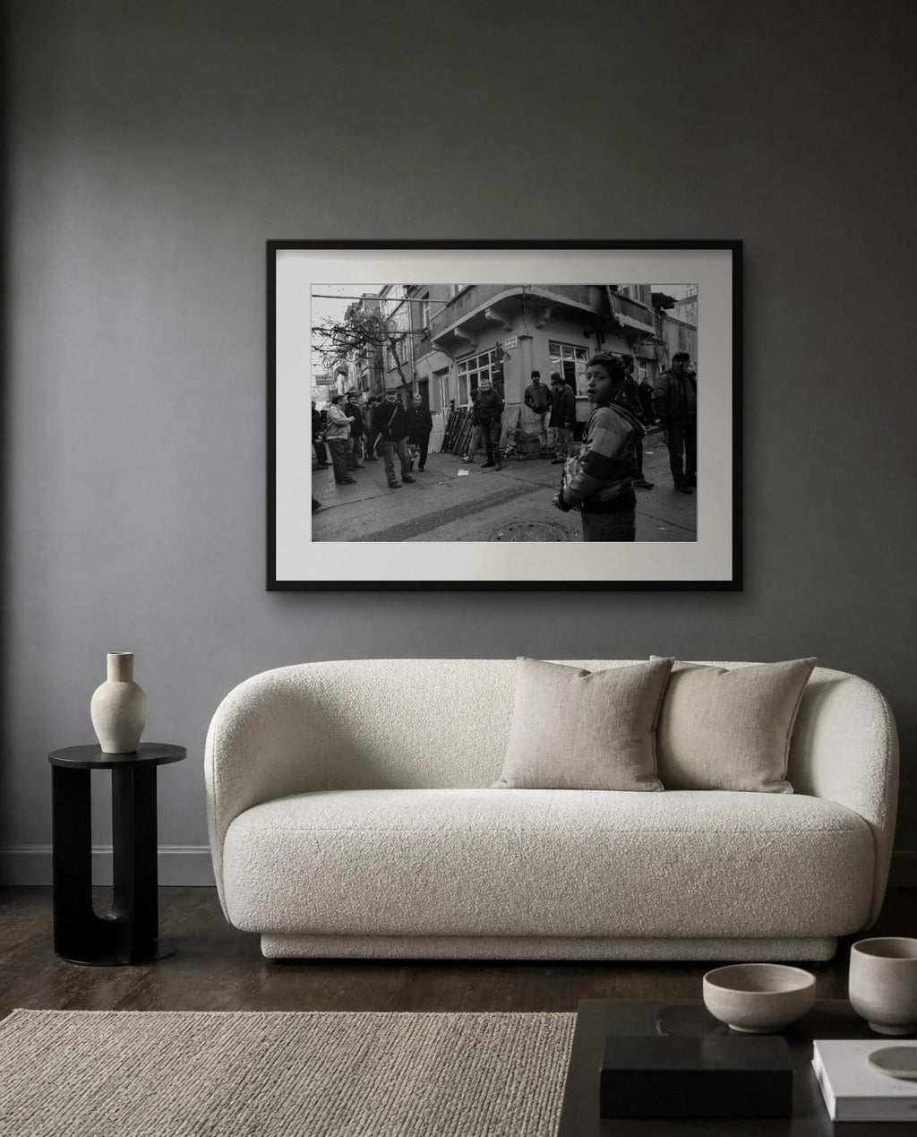 The Glance — framed fine art print shown in a room (illustration; ships unframed)