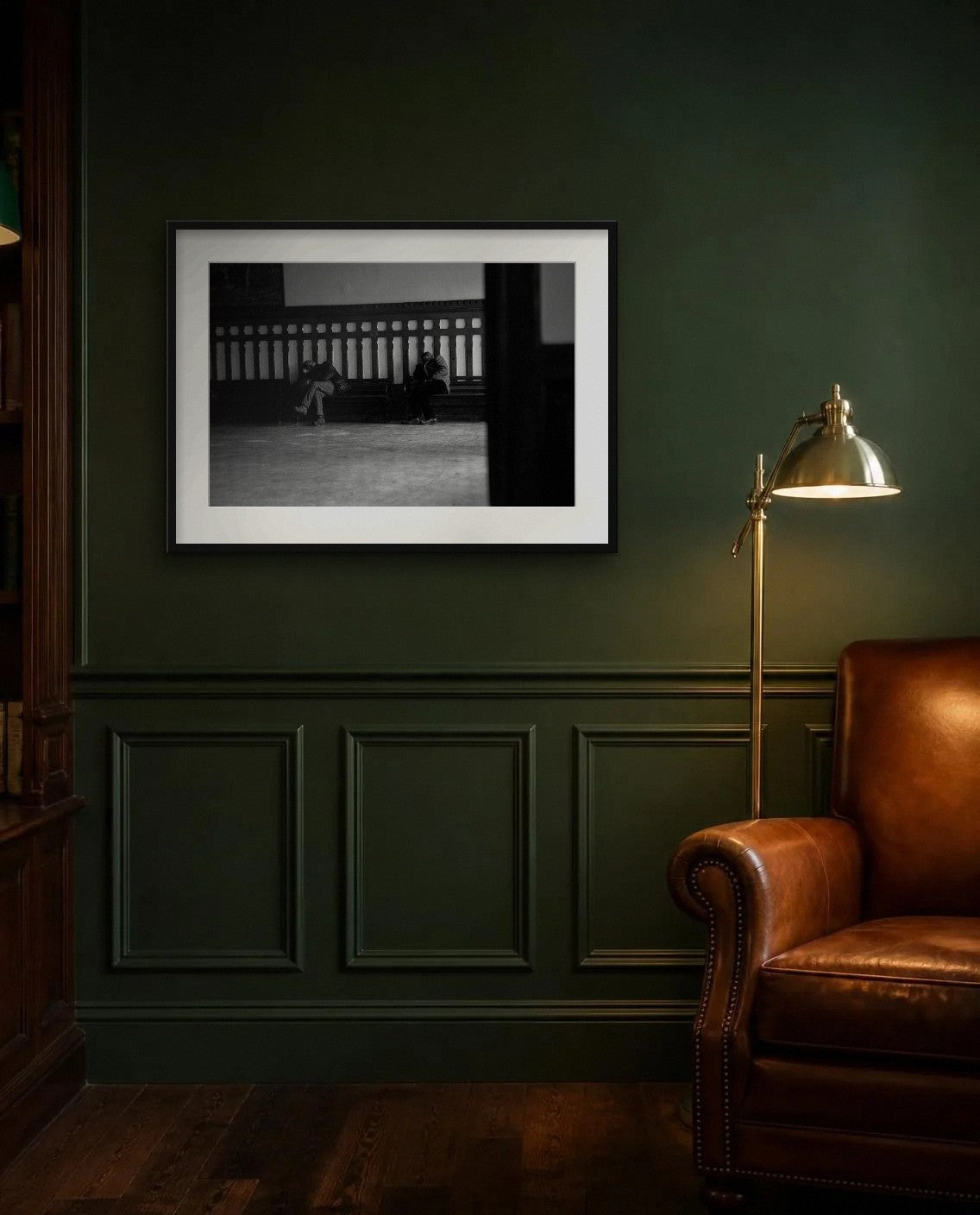 Waiting Room — framed fine art print shown in a room (illustration; ships unframed)