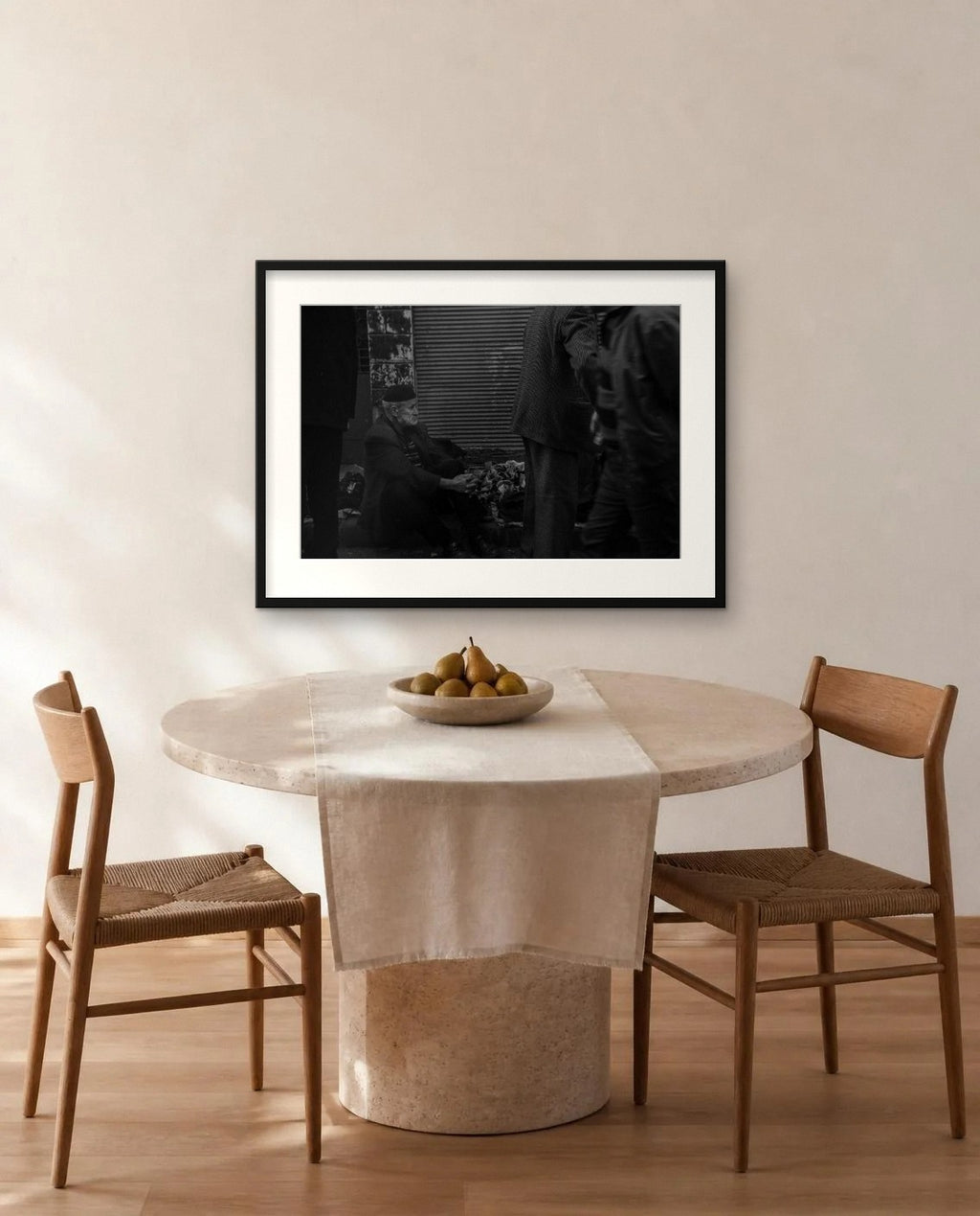 Waiting — framed fine art print shown in a room (illustration; ships unframed)
