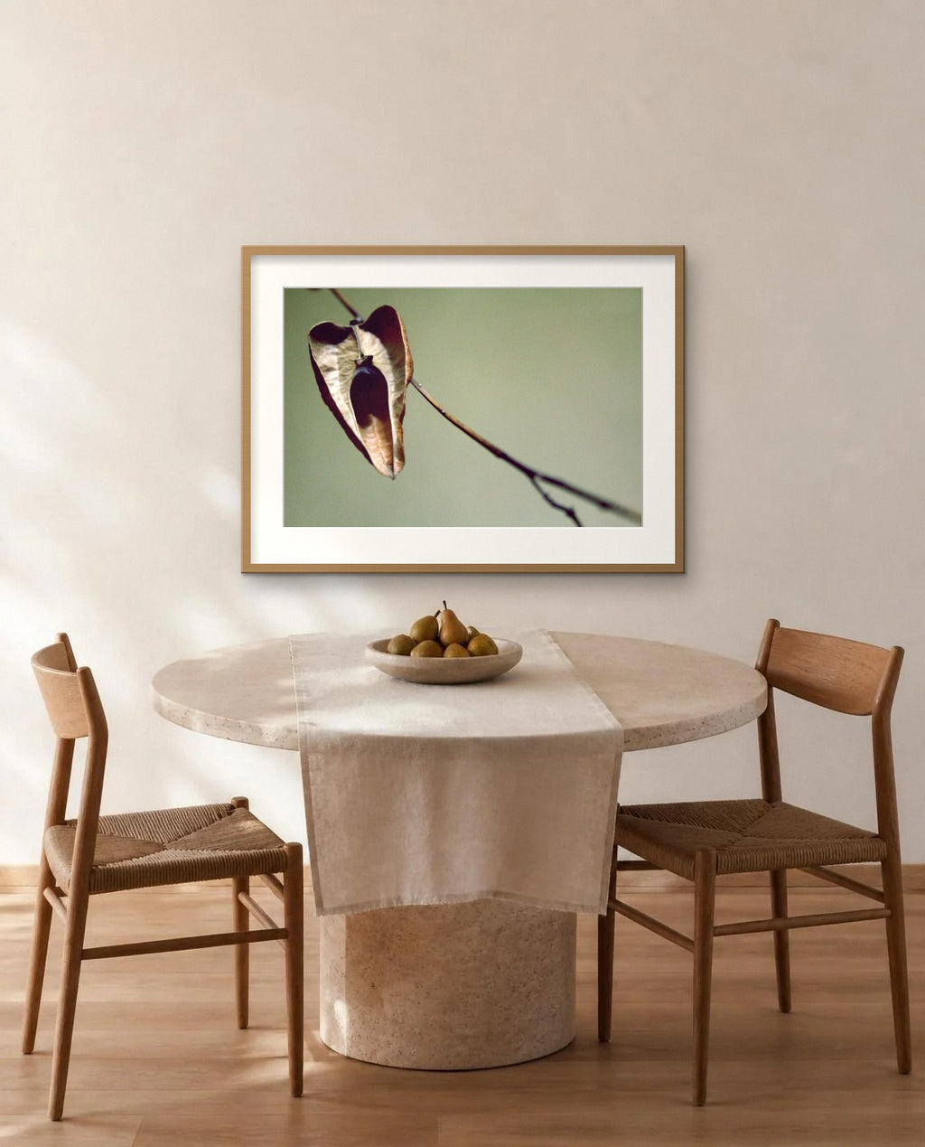 Dried Lantern — framed fine art print shown in a room (illustration; ships unframed)