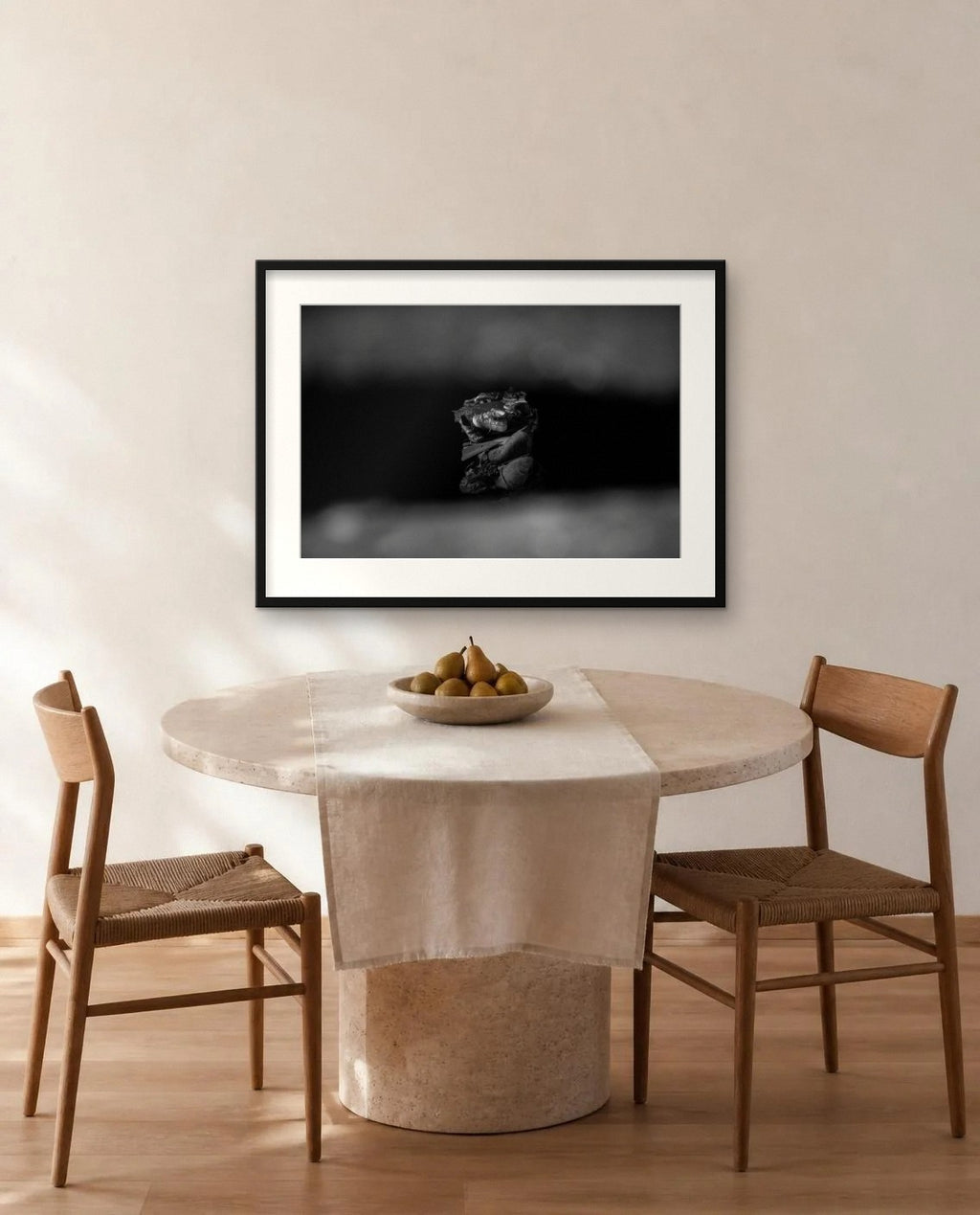 The Hidden One — framed fine art print shown in a room (illustration; ships unframed)