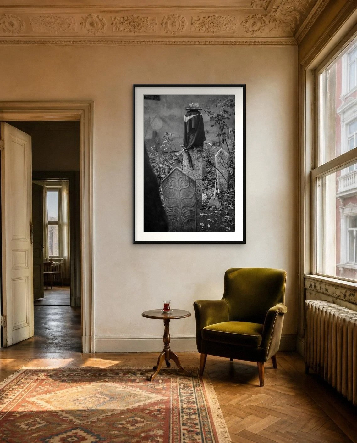 The Turbaned Stone — framed fine art print shown in a room (illustration; ships unframed)