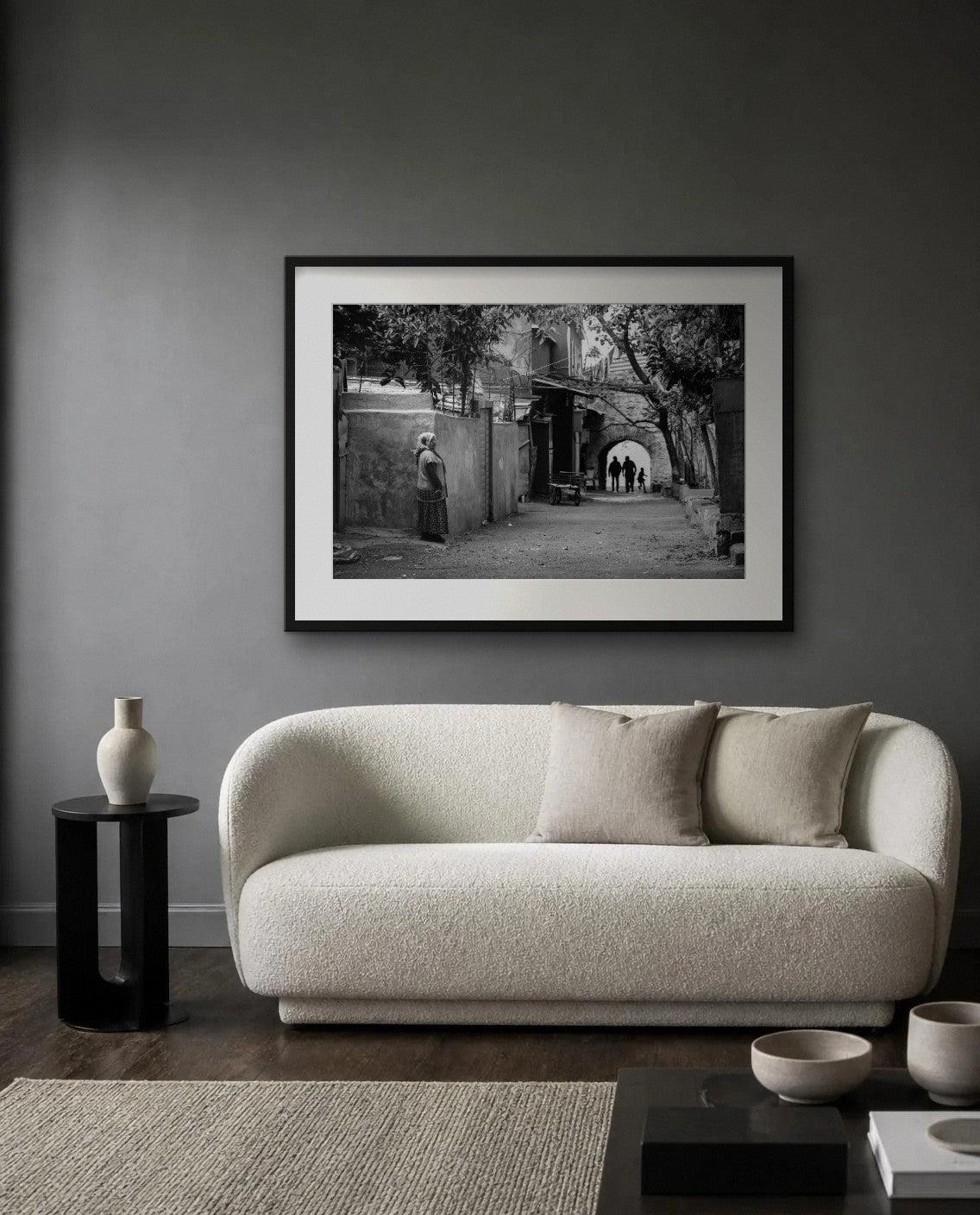 Light at the End of the Street — framed fine art print shown in a room (illustration; ships unframed)