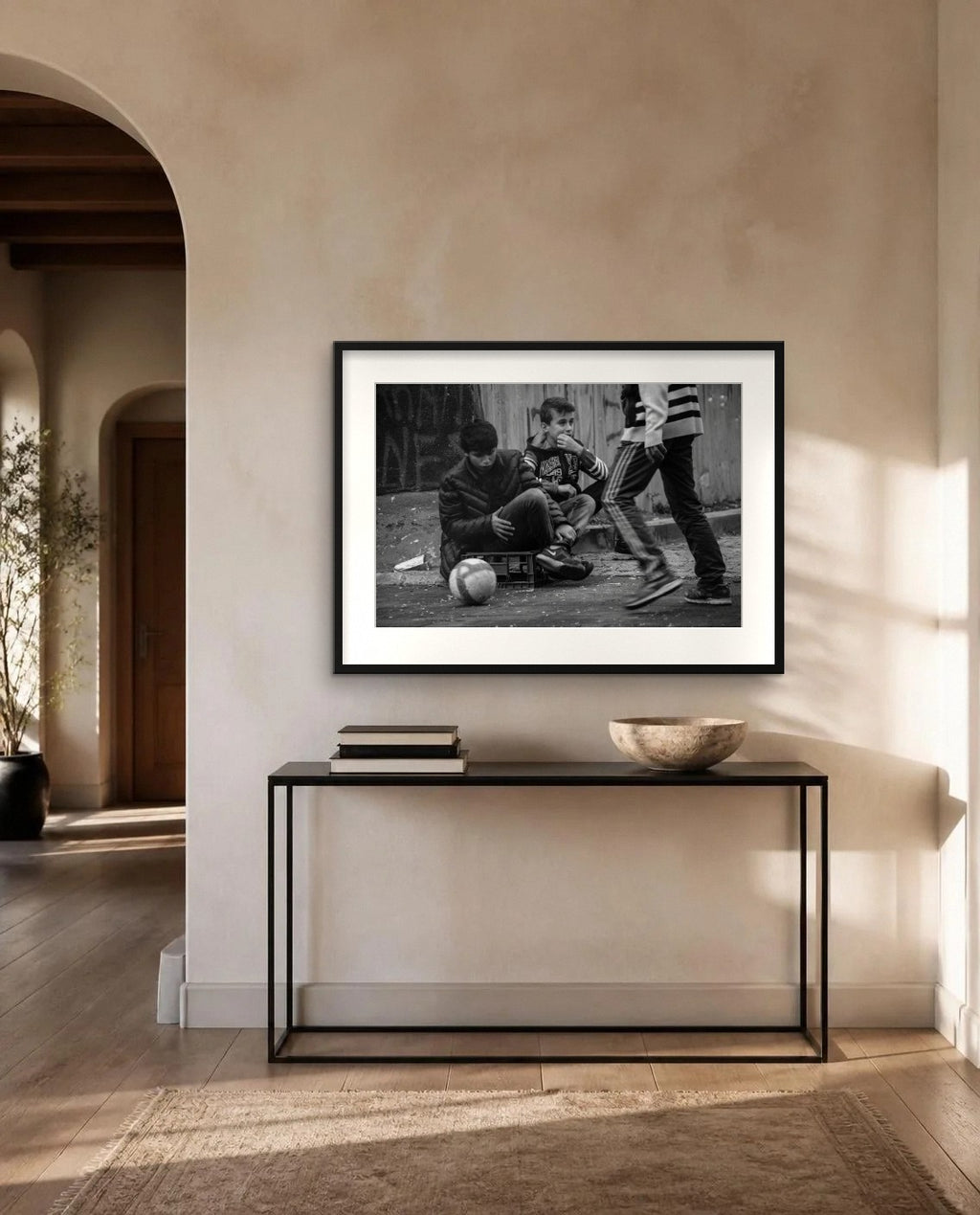 The Ball — framed fine art print shown in a room (illustration; ships unframed)