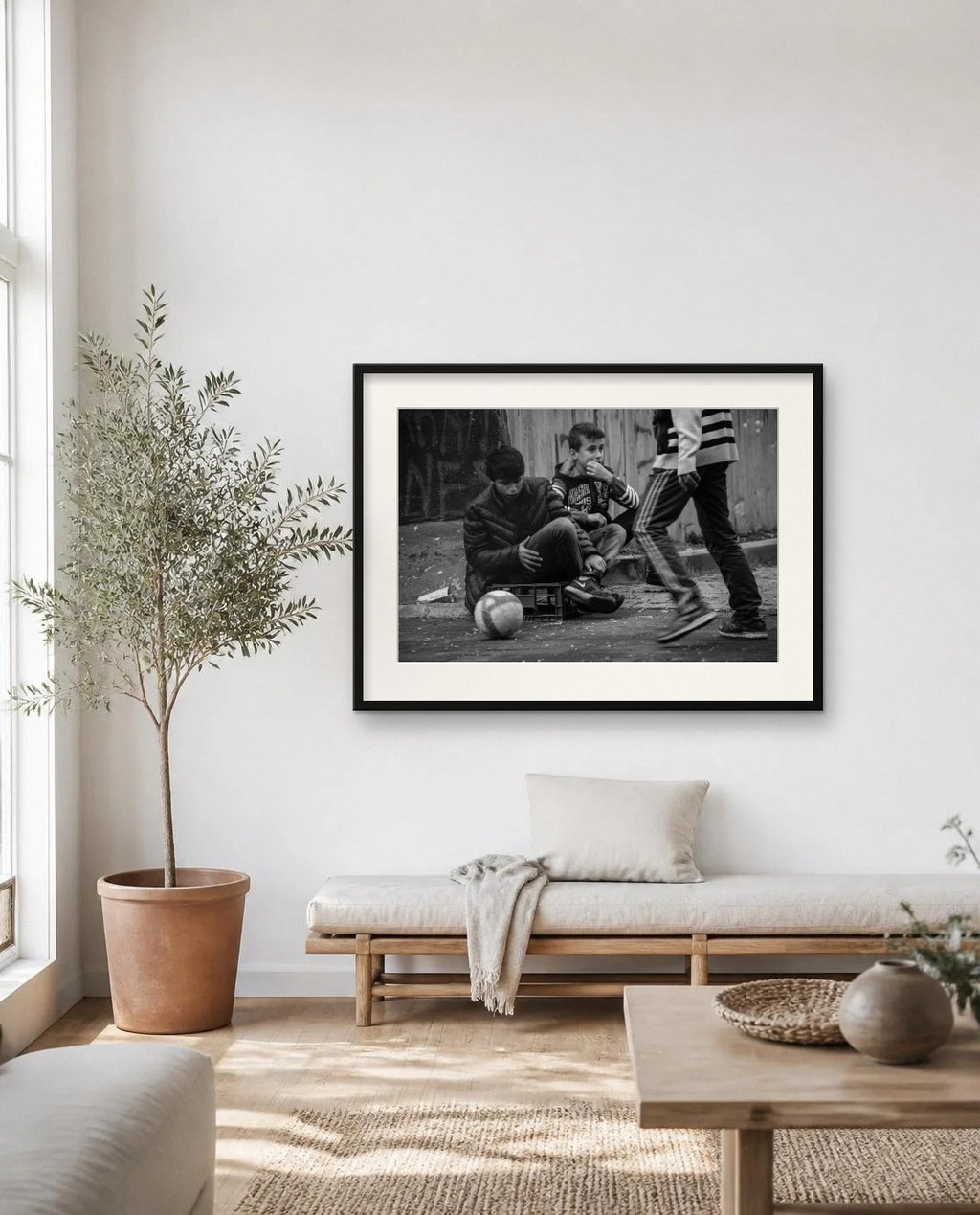 The Ball — framed fine art print shown in a room (illustration; ships unframed)