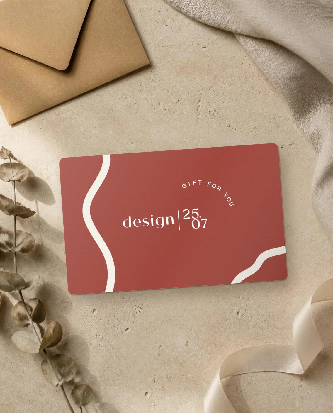 design 25.07 printed gift card – Terracotta